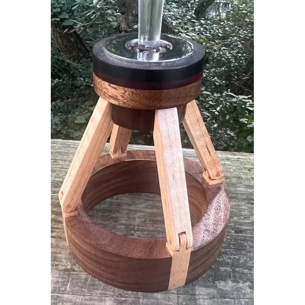 Unique Handmade Oak Maple Ebony Purple Heart Wood Wine‎ Glass New Gift